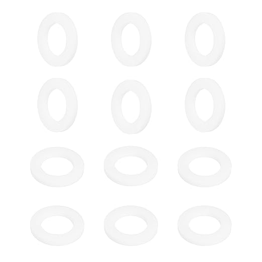 MECCANIXITY PTFE Flat Washers, 12Pack 22mm OD 12mm ID 2mm Thick Sealing Spacer Gasket Ring for Faucet Pipe Hose Bolt Machinery, White