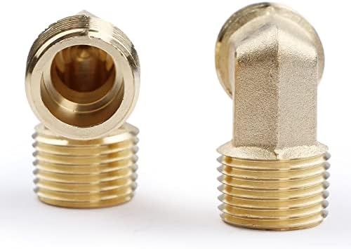 U.S. Solid 2pcs 90 Degree Barstock Street Elbow Brass Pipe Fitting 1/2" NPT Male Pipe to 1/2" NPT Male