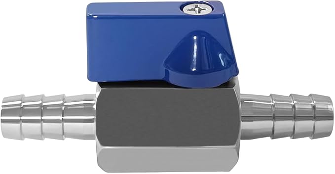 Beduan 3/8" Hose ID Barb Ball Valve 316 Stainless Steel Mini Shut Off Valve for Water Gas Fuel Drip Irrigation and Aquarium