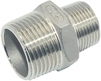 1" x 3/4" Male Threaded Reducing Nipple Fitting/Adapter,Stainless Steel SS304 NPT Pipe Hex Reducer