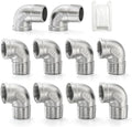 TAISHER 10PCS 304 Stainless Steel 90 Degree elbow, 1 Inch NPT Male Pipe to 1 Inch NPT Female 304 Stainless Pipe Fitting