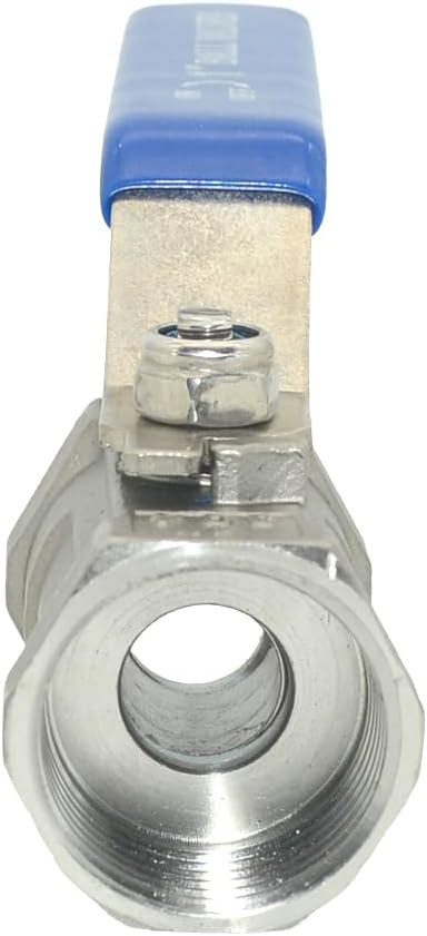 VARMHUS 2PCS 1" Stainless Steel 304 Ball Valve 1Pc Type NPT Female Threaded with Heavy Duty Blue Vinyl Insulation Handle,CF8M Ristricted Flow,1000 WOG (2PCS 1")