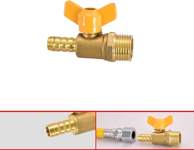 Brass Shut-Off Ball Valve with Comfortable Handle, 1/2 Inch External Thread, High-Pressure Design for Fuel, Gas, Water, Oil and Air Flow Control in Residential and Industrial Plumbing Systems