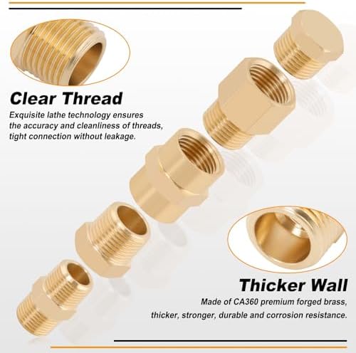 KOOTANS 96PCS Brass Pipe Fittings Assortment Kit,1/8" 1/4" 3/8" 1/2" NPT