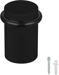 Floor Door Stopper Door Stop-Classy Solid Steel Modern Heavy Duty Door Stoppers -Floor Mount Anchor Screw-Wall Protector for Commercial Door(Black, 2.0 Inch)