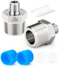 TAISHER 2PCS Forging of 304 Stainless Steel Reducer Hex Nipple, 1/2" NPT Male x 1/8" NPT Male Pipe Fitting