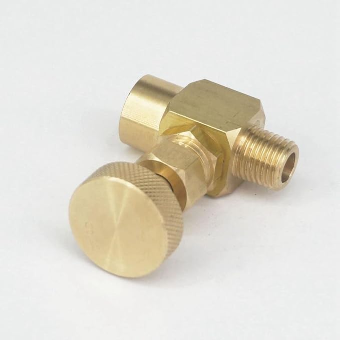 1/4" NPT Male To Female Brass Needle Valve Flow Control 1000 PSI WOG Plumbing Propane Gauge Water Gas Oil Fuel