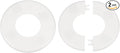 HARFINGTON 2pcs Wall Split Flange 51mm/2" Self-Adhesive Plumbing Cover Plates ABS Plastic Round Escutcheon Plate Buckle Design for Water Pipe Bathroom Kitchen Decoration, White