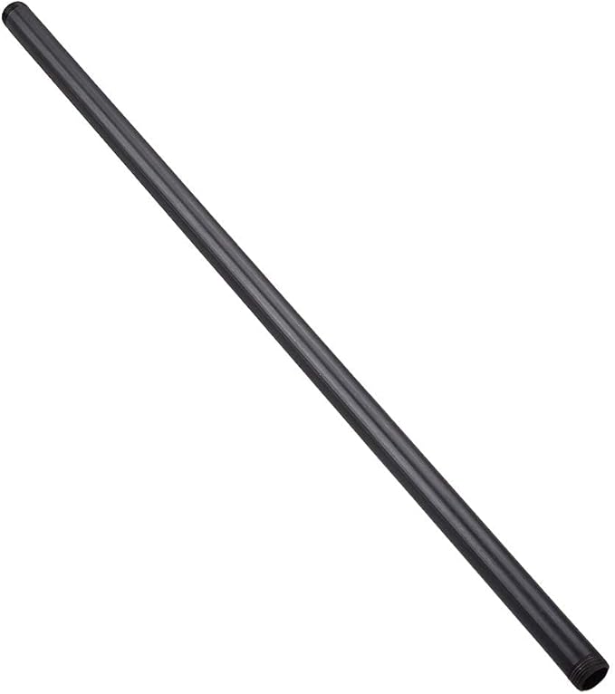 1/2” x 24 ” Black Malleable Steel Nipples Fitting, 1/2 Inches Threaded Pipe Nipples, DIY Steampunk Industrial Vintage Style, 10 Pack.