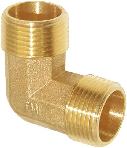 Joywayus 90-Degree Male Elbow Pipe Fitting Forged Brass 90 Degree Right Angle 3/4"NPT Male x 3/4"NPT Male (Pack of 2)