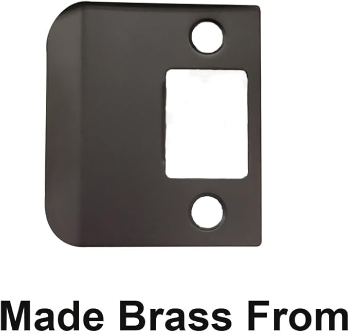 QCAA Solid Brass Extended Lip Strike, 2''X2-1/4, Oil-Rubbed Bronze, 2 Pack, Made in Taiwan