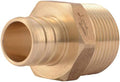 SharkBite 3/4 Inch Crimp MNPT Male Adapter, Brass Plumbing Fitting, PEX Pipe, Copper, UC134LFA