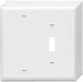 Toggle Switch/Blank Wall Plates 2-Gang Switch Outlet Electrical Cover Plate Unbreakable Thermoplastic Faceplate for Light Receptacle Outlet Switch, White (4 Pack)