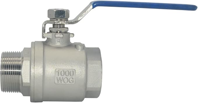 1Pcs Full Port Ball Valve 1-1/2'' - Heavy Duty Male NPT (MNPT) X Female NPT (FNPT) Thread with Long Handle Switch,Stainless Steel 304 for Water, Oil, and Gas,1000WOG