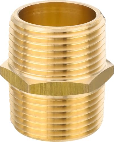 20Pcs EFIELD Hex Nipple 1"x 1"NPT Male Brass Pipe Fitting(NPT015-20)