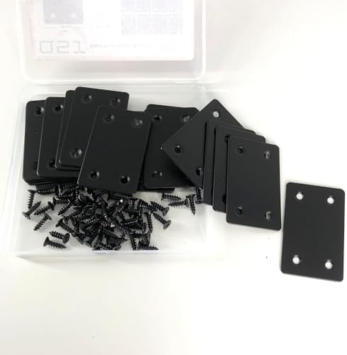 QSJ 16 Pack Stainless Steel Flat Mending Plate 2.36x1.49'', Thickness 1.5mm Straight Stainless Steel Brace Bracket, Fixing Joining Plate for Wood Furniture Fastening & Fixing