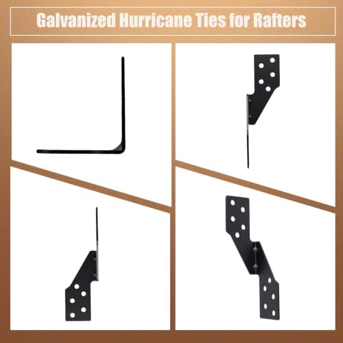 50 Pack Black Left Size Hurricane Straps Tie Brackets