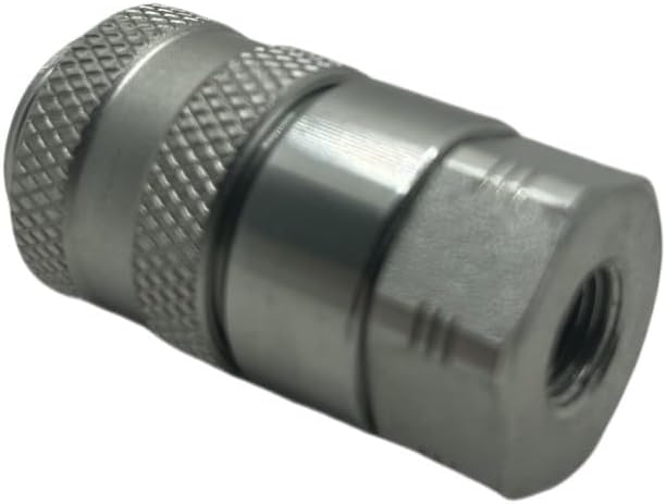 PD222 Series PD Steel Test Port and Diagnostic Equipment Quick Coupler with Female Pipe Thread, 1/8" Body Size, 1/8"-27 NPTF Thread Size, 1.8" Length