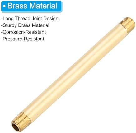 PATIKIL 1/4" x 1/4" NPT Male Brass Pipe Fitting Long Nipple, 10Pcs 6" Long Straight Pipe Fitting Connector Extender for Fuel, Air, Water, Oil, Gas System Connection, 1200PSI
