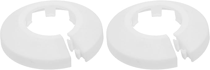 uxcell Escutcheon Plate, 1Pcs 25mm - Fit 0.98" Outer Diameter Split Pipe Flange Water Pipe Cover Collar Decoration, PP Plastic Plumbing Cover Plates (White)