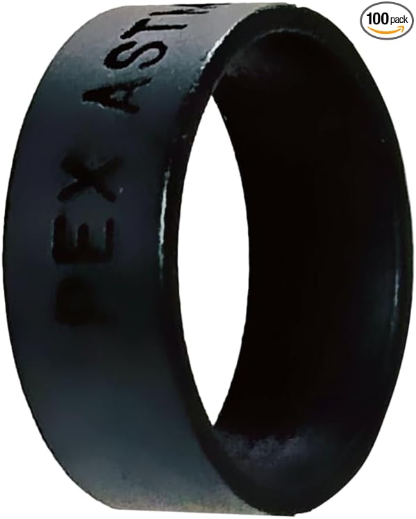 XFITTING 5/8 Inch Copper Pex Ring Black Oxidized Surface, 100 Pieces
