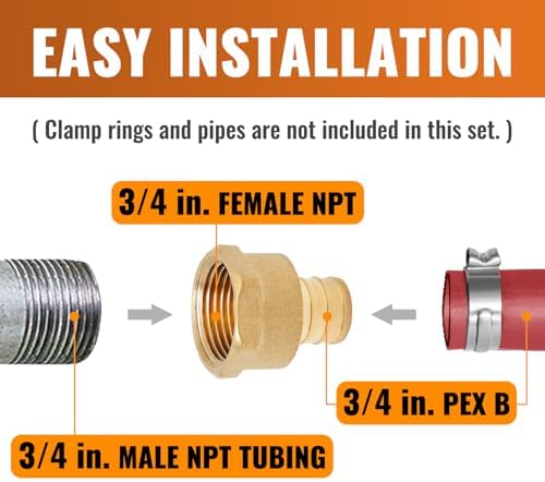 SUNGATOR 25-Pack 3/4" PEX to 3/4" Female NPT Adapter Fittings