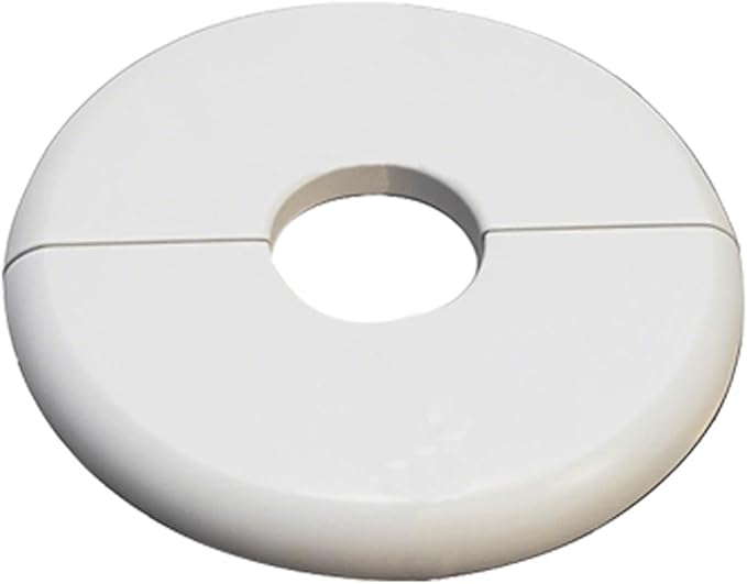 1 Pack Wall Split Flange for 0.87 Inch/22mm OD Pipe ABS Escutcheon Plate Self-Adhesive Round Plumbing Cover Plates for Water Pipe Faucet Decoration, White