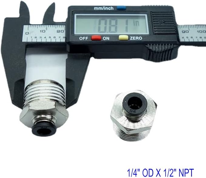CDQBWQDJT 3 Pcs Pneumation Fitting 1/4" Tube OD Push To Connect X 1/2 NPT Pipe Male Connector