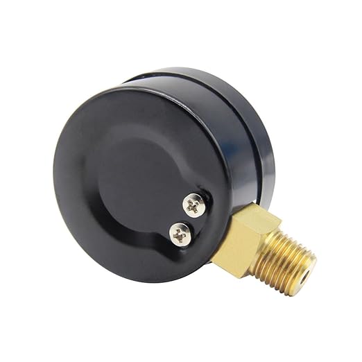 Pressure Gauge 0-100PSI 1/4" NPT Male Brass Bottom Mount 2" Dial Stainless Steel Case Include 1/2" NPT and 3/8" NPT Connector Universal Multifunctional