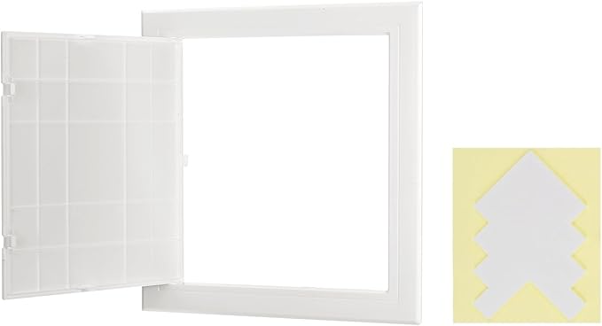 PATIKIL Access Panel for Drywall 10x10 Inch, 1 Set ABS Plastic Wall Hole Cover Access Door with Double-Sided Tape for Wall Ceiling Electrical, White