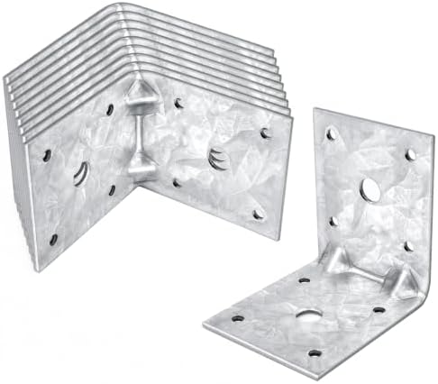 10 Pack 2-7/8"x2-7/8 x2-3/8 Galvanized Steel L Angle Bracket Corner Brace