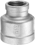 HARFINGTON Reducing Coupling 1"x1/2" NPT Female 304 Stainless Steel