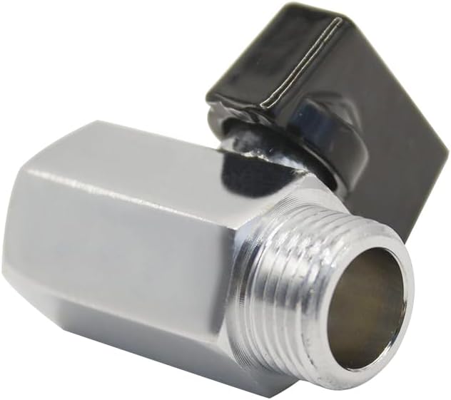 1/4" NPT Male x 1/4" NPT Female Valve Brass Chrome Plating Shut-Off Ball Valve for Water Fuel Air (Pack of 2)