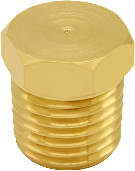 Joywayus 1/8" NPT Male Pipe Plug Outer Hex Thread Socket Plug Brass Fitting (Pack of 5)