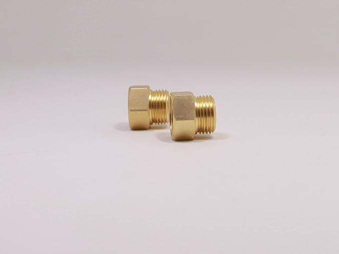 G 1/2 BSP Female to US 1/2 NPT Male Thread (2-Pack), Solid Brass Pipe Fitting，Connector with Rubber Washer， British to US Gauge Sensor Sender Adapter BSP NPT Thread Converter