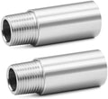 ChillWaves 304 Stainless Steel Pipe Fitting, Nipple Cast Pipe 1/2" NPT Male x 1/2" NPT Female Thread 2" Length(50MM)(2-PACK)