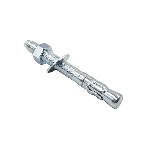 1/2 x 4-1/2 inch Carbon Steel Wedge Anchor kit for Concrete Cement Wall Floor Ground Deck Fence Base Bracket, Drill Stud Post Strong Screw Bolt Set.(30 pcs)