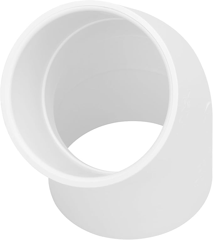 3" 45 Degree PVC Elbow Pipe Fitting Connector (Socket x Socket) Furniture Build Grade SCH40 3 Inch 45 Degree Elbow PVC Corner Adapter for Home Sewer Plumbing Water Line