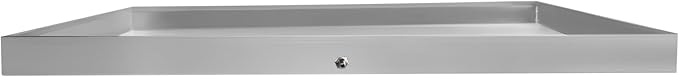 27 X 25 X 1.5 Inch Washing Machine Pan with Hole, 304 Stainless Steel Washing Machine Drip Tray, Washer Drain Pan with Hose Adapter, Drain Pan for Washer Dishwasher HVAC Dryer Water Heater