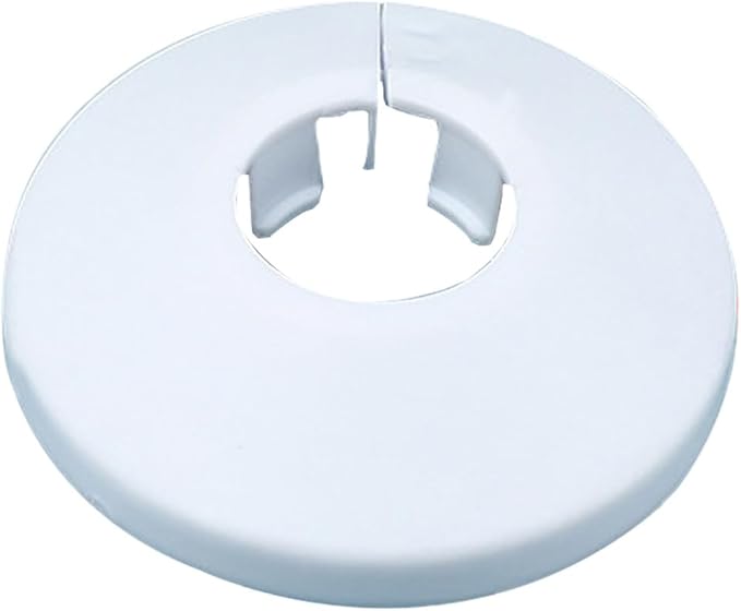 16mm Pipe Cover Decoration; Fit 0.63" Outer Diameter Pipe/Hole; White PP Plastic Escutcheon Collar; Snap-on Water Escutcheon Plate for Bathroom Kitchen Wall Tube Decor 1Pc
