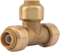 SharkBite 3/8 Inch (1/2 Inch OD) Tee, Push to Connect Brass Plumbing Fitting, PEX Pipe, Copper, CPVC, PE-RT, HDPE, U360LFA