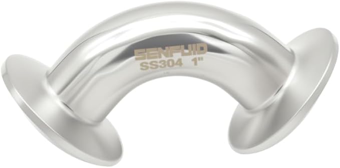 Sanitary Elbow 90 Degree 25mm Pipe OD SS304 Ferrule Tri Clamp 1.5 Inch with 2 Silicone Gaskets