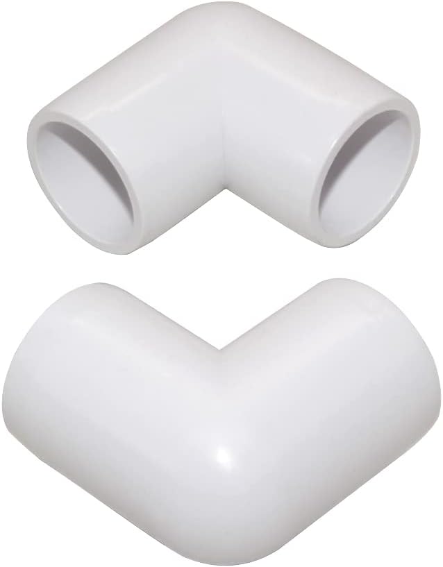 3/4" 90 Degree PVC Elbow Fitting, Furniture Grade 2 Way Right Angle Elbow Side Outlet, PVC Corner Fittings for DIY Building Furniture Greenhouse Shed Pipe Fittings Tent Connection (Pack of 8)
