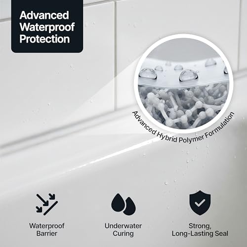 Hemway Kitchen & Bathroom Crystal Clear Sealant & Adhesive - 300ml 1 Pack