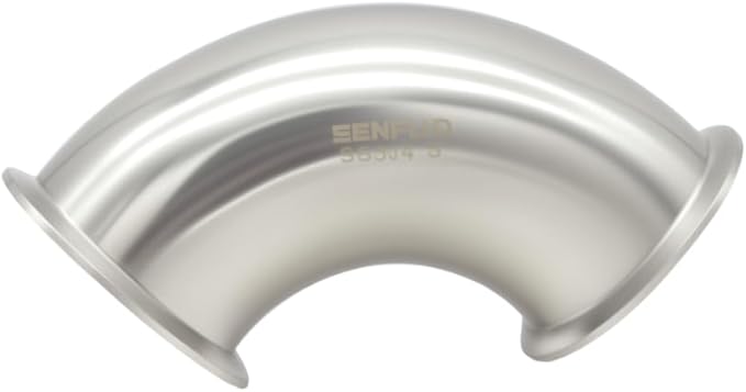 Sanitary Elbow 90 Degree 51mm Pipe OD SS304 Tri Clamp 2" Inch with 2 Silicone Gaskets
