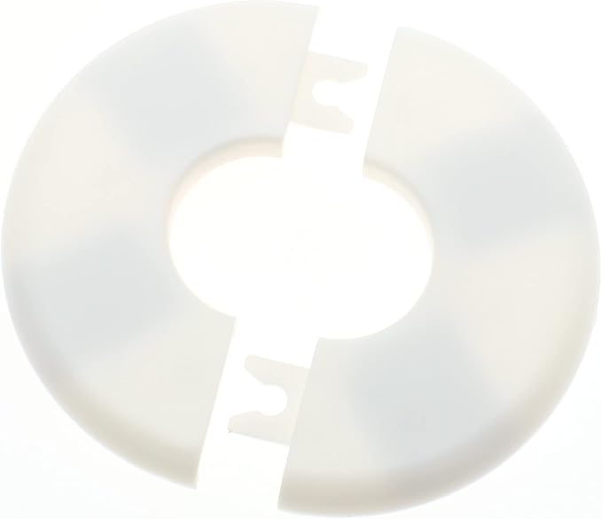 FDXGYH 2 Pcs ID 0.89 Inch ABS Wall Split Flange Self-Adhesive tape Round Escutcheon Plate Cover for Water Pipe Faucet Decoration Accessories [White]