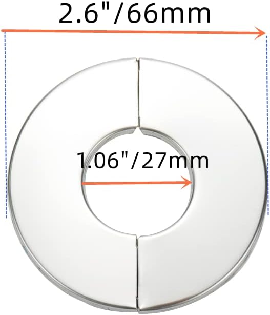 Wall Split Flange, Stainless Steel Round Escutcheon Plate for 1.06"/27mm Diameter Pipe, Pack of 2