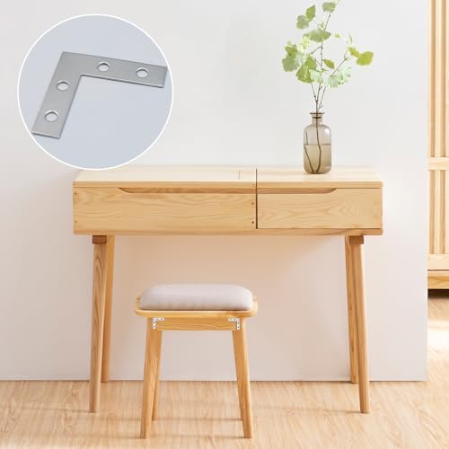 Wealrit 40PCS Silver L Shape Bracket，1.5" Joint Support Flat Plate Bracket