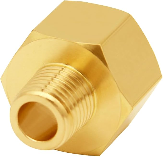2PCS Brass Reducer Adapter, 1" NPT Female to 3/4" NPT Male Thread, Hex Reducing Pipe Fitting Coupler Nipple Connector for Water/Oil/Gas