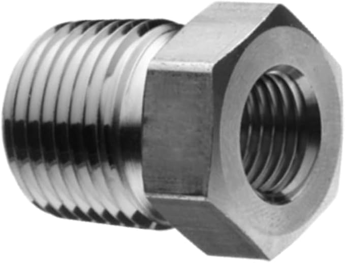 1-1/4" NPTF Male x 3/4" NPTF Male Hex Reducer Pipe Thread Bushing Steel Hydraulic Fitting (5-PACK) | 5406-20-12